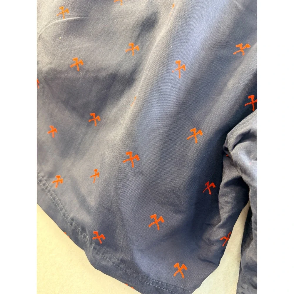 The North Face Mens Navy Blue Orange Ice Axe Print Swim Shorts Large Regular